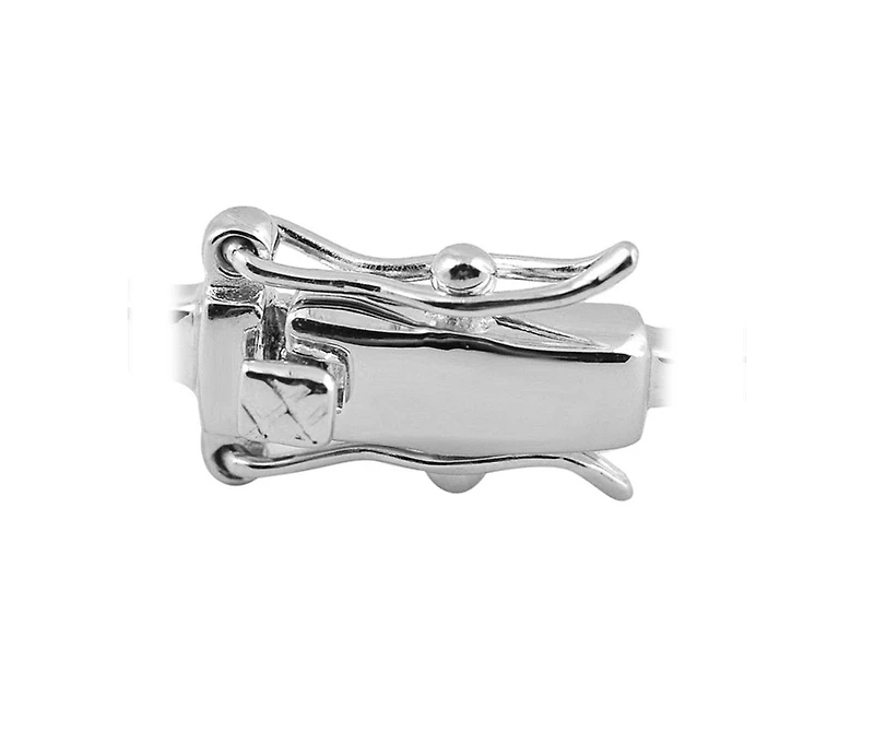 Genevive Sterling Silver White Gold Plated Cubic Zirconia Elegant Bracelet