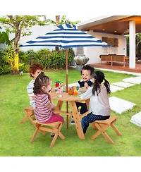 Gouun Kids Wooden Table Set for Children Aged 3+ Years