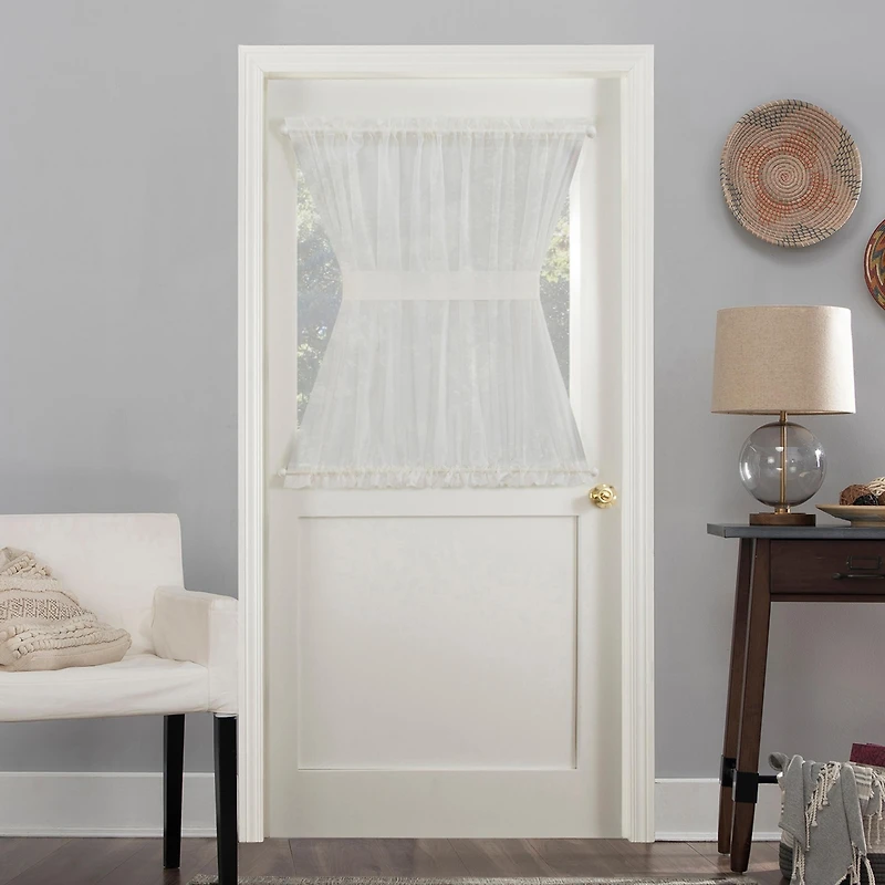 Sheer Voile Rod Pocket Door Curtain Panel