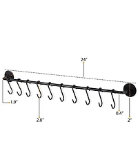 Heavy Duty Wall Pot Rack – Metal Kitchen Organizer with 20 Hooks for Pans, Lids & Utensils