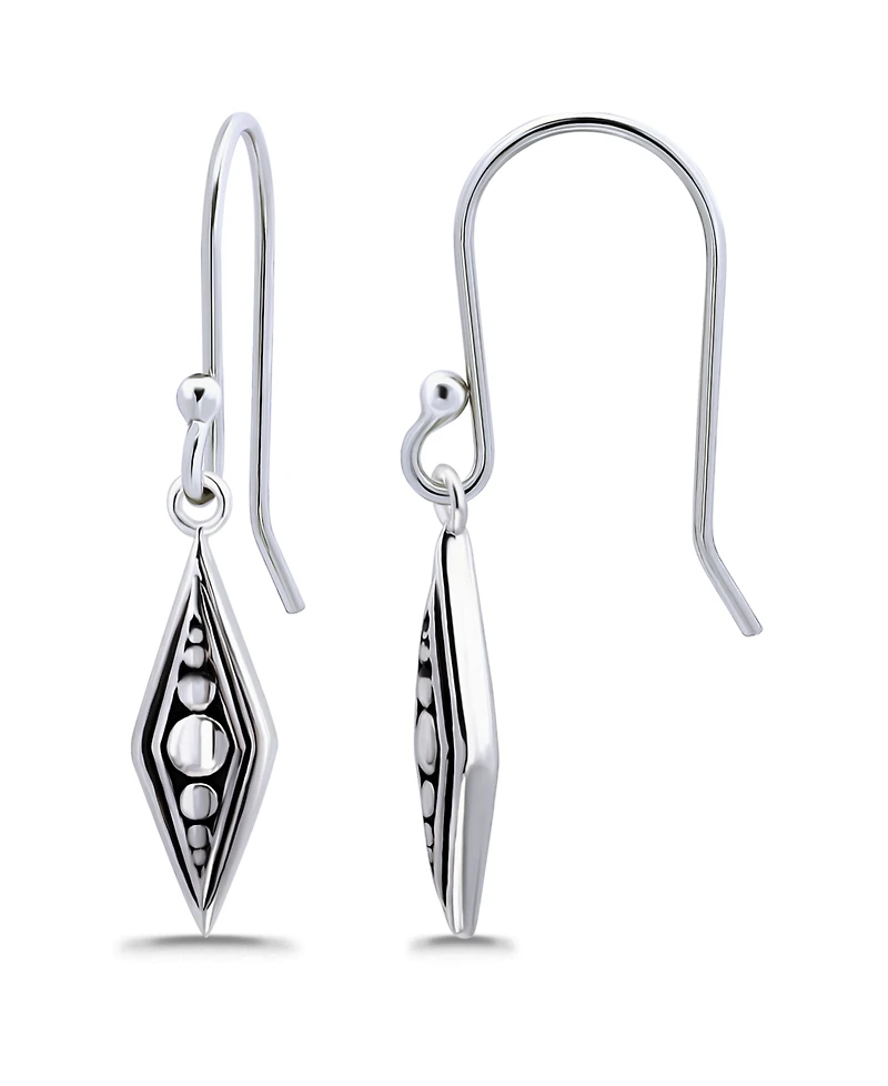 Macy's Oxidized Diamond Shape Drop Earrings