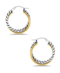 Macy's Oxidized Polish Tubing Click Top Hoop Earrings