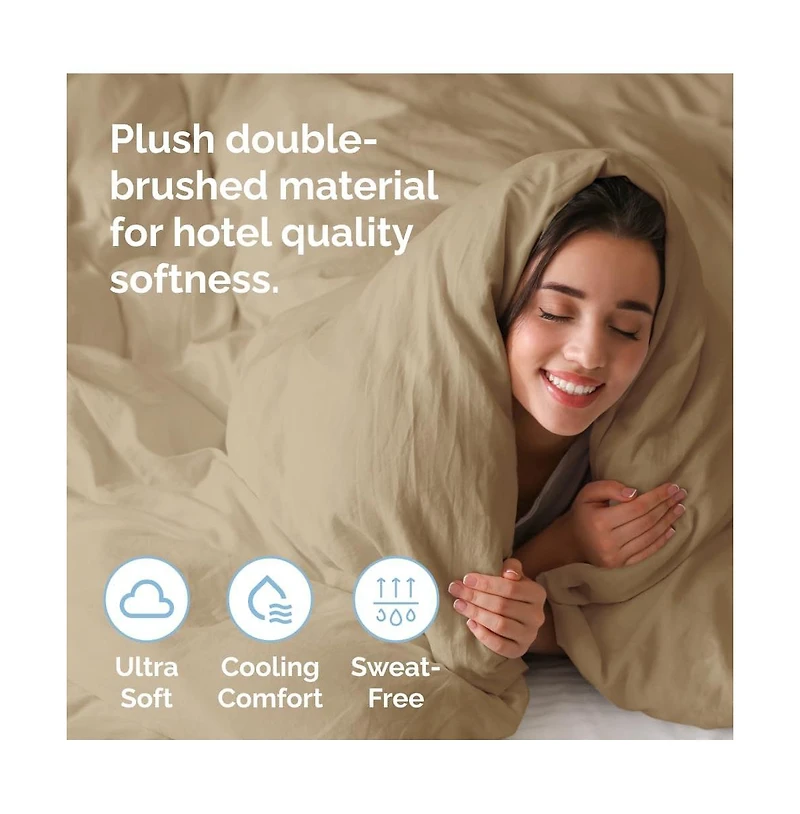 Premium Microfiber Duvet Cover Set - Full Cream