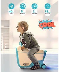 Gyroor Gnu 40W Electric Trolley Suitcase Inspired Electric Ride-On Luggage for Kids ,A Fun & Practical Travel Buddy Ages 3-6-up to 5 Miles 5MPH