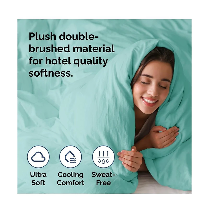 Premium Microfiber Duvet Cover Set - King - Cream