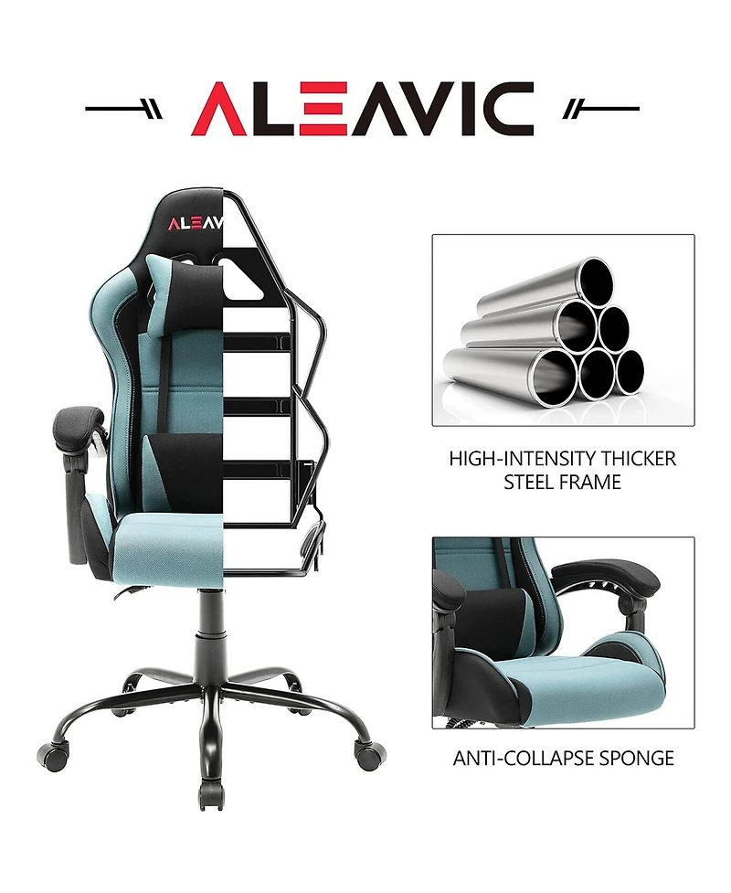 Dyhome Adjustable Reclining Ergonomic Faux Leather Swiveling Pc & Racing Game Chair