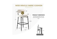 Dyhome Bar Stools Set of 3, 27 Inches Counter Height Kitchen Bar Stools with Back, Modern Metal Tall Bar Stools for Kitchen Island