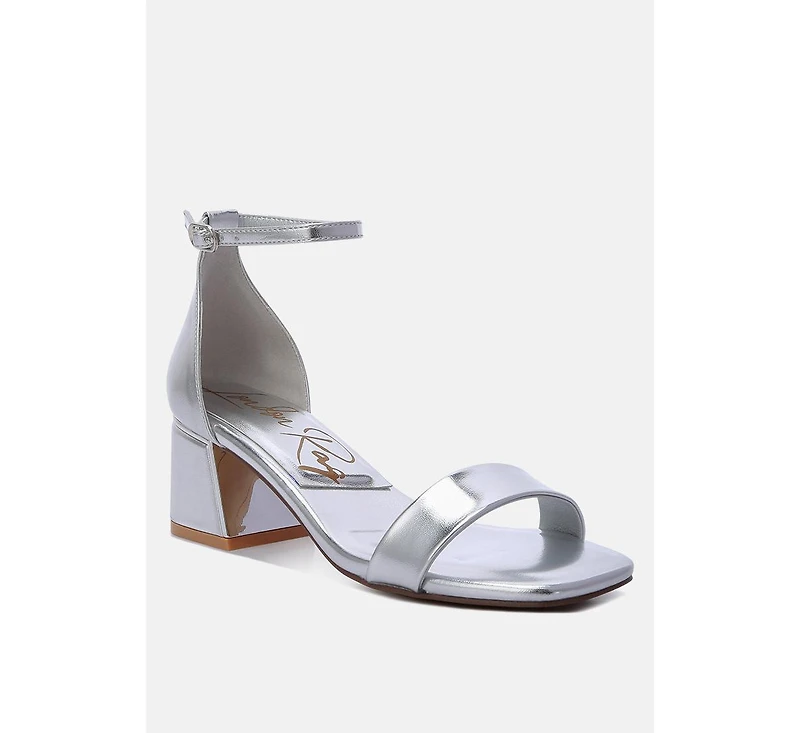 Makena Metallic Block Heel Sandals