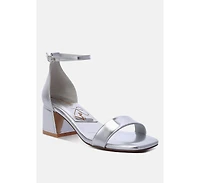 Makena Metallic Block Heel Sandals