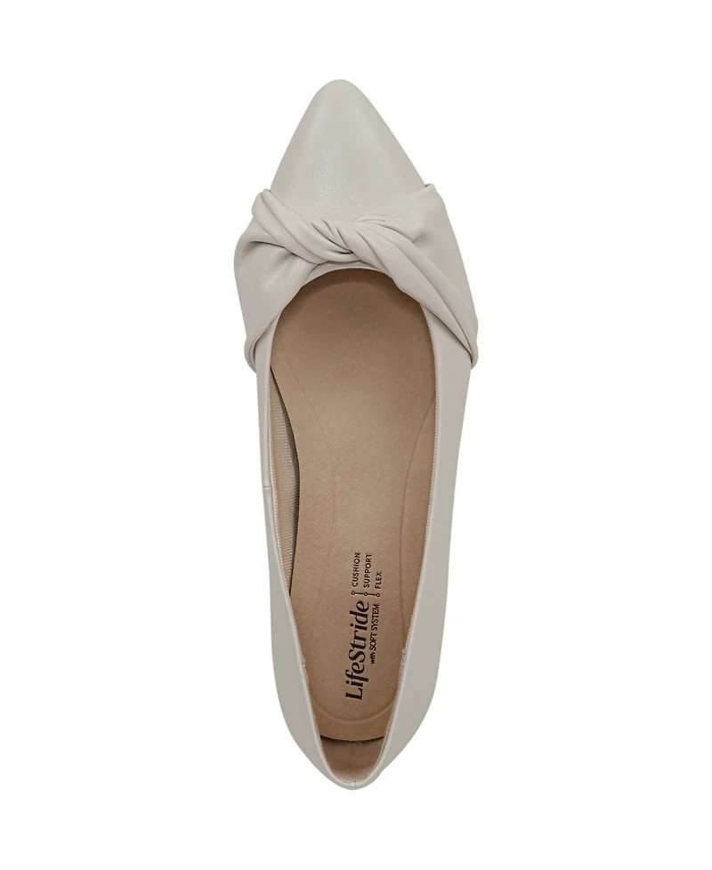 LifeStride Women's Palm Pointed Toe Ballerina Flats