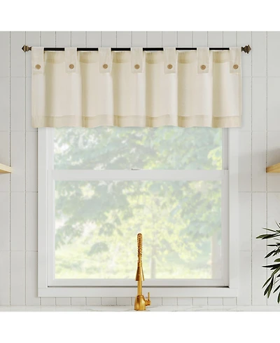 Archaeo Cotton Blend Button Tab Top Cafe Curtain Valance