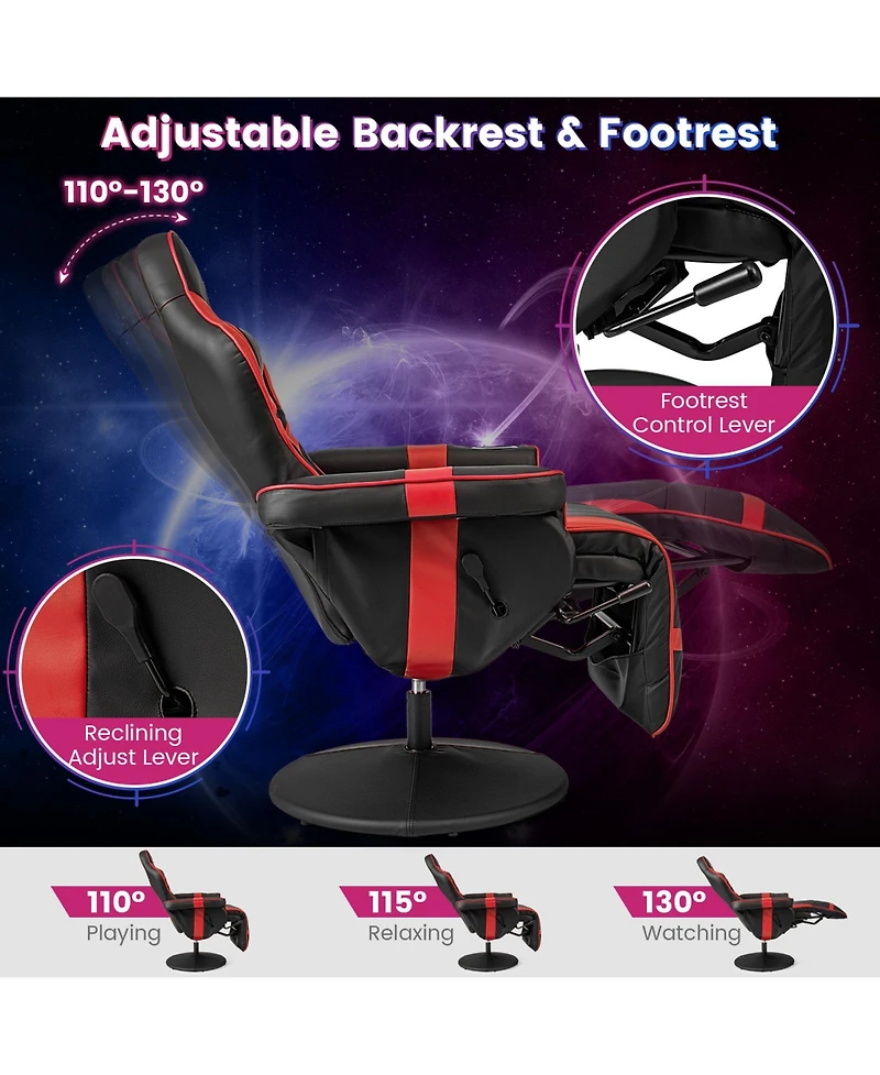 Gouun Massage Video Gaming Recliner Chair with Adjustable Height