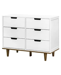 Slickblue Modern Mid-Century Style 6-Drawer Double Dresser