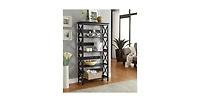 Tall 5-Tier Bookcase – Adjustable Shelf Storage Unit for Home Office, Living Room, or Study Organization