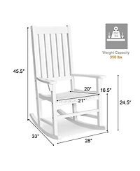 Gymax Wooden Rocking Chair Porch Rocker High Back Garden Seat