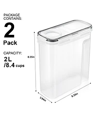 Sorbus 2 Pack (2L/8.4 Cups) Airtight Food Storage Dispensers for Beans, Pasta, Cereals, and More