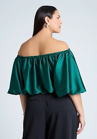 Eloquii Women's Satin Bubble Top