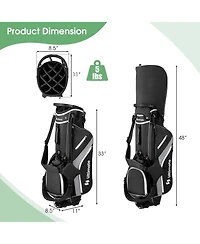 Gymax Golf Stand Bag Golf Club Bag w/ 14 Way Top Dividers & 6 Pockets & Carrying Handles