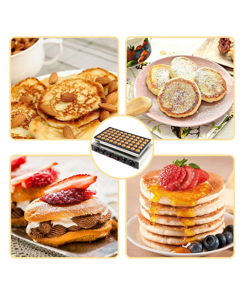 gaomon 50 Pcs Mini Pancakes Maker Machine,110V Mini Dutch Pancake Maker,1800W Commercial Electric Nonstick Waffle Maker Machine for Home and Restauran