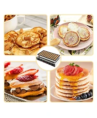 gaomon 50 Pcs Mini Pancakes Maker Machine,110V Mini Dutch Pancake Maker,1800W Commercial Electric Nonstick Waffle Maker Machine for Home and Restauran