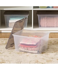 Iris Usa 24.5 Quart Snap Top Plastic Storage Bin, 6 Pack