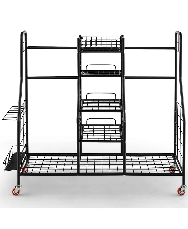 Gymax Extra Large Golf Bag Storage Organizer for Garage Fits 2 Golf Bags & Accessories