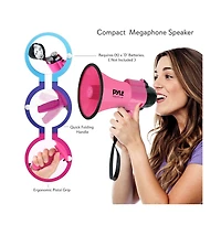 Pyle 30-Watt Portable Megaphone with Siren, Adjustable Volume, Lightweight, Battery Operated