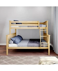 Space-Saving Solid Wood Bunk Bed – Twin Over Design with Built-in Ladder and Full-Length Safety Rails