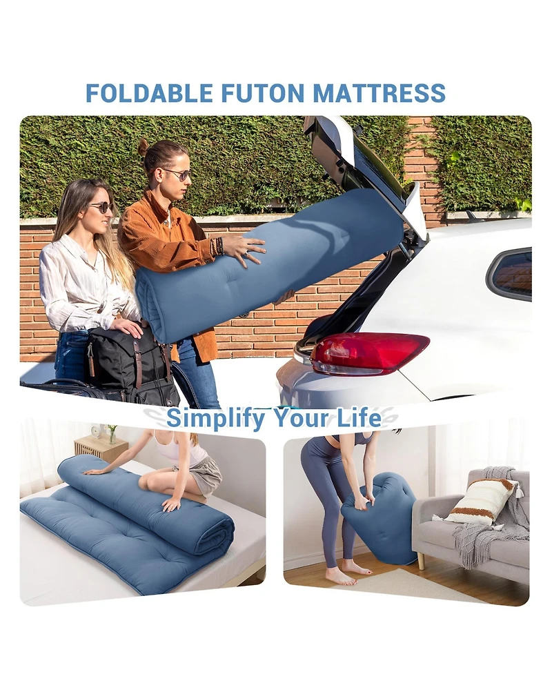 gaomon Japanese Floor Mattress Full, Portable Futon Mattress Thicken Sleeping Mattress, for Camping & Guest Room