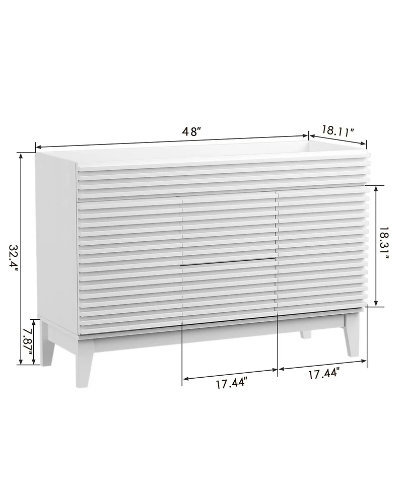 Lovmor 48.0 in. Freestanding Bath Vanity Cabinet without Top Assembly required