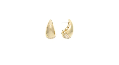 Rivka Friedman Teardrop Bubble Stud Earring with Cubic Zirconia Pave Detail