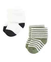 Touched by Nature Baby Boys Organic Cotton Socks, Brown Bear