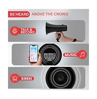 Pyle Portable Megaphone with Siren, 20 Watt Power, Aux Input for MP3, Automatic Siren, Lightweight
