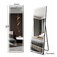 Vlsrka Led Full-Length Mirror with Stand, Suitable for Outfit Checks.