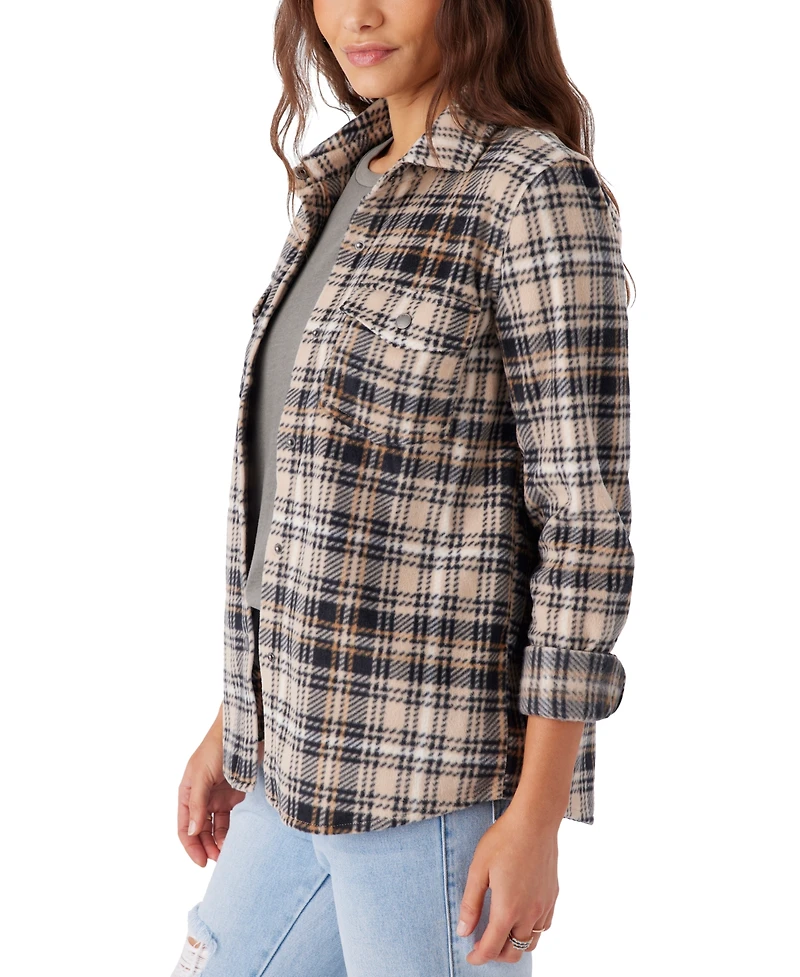 O'Neill Juniors' Zuma Button-Front Plaid Sleeve Shirt