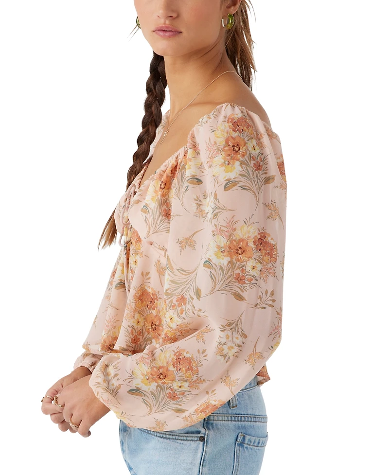 O'Neill Juniors' Noa Naya Floral-Print Long-Sleeve Top