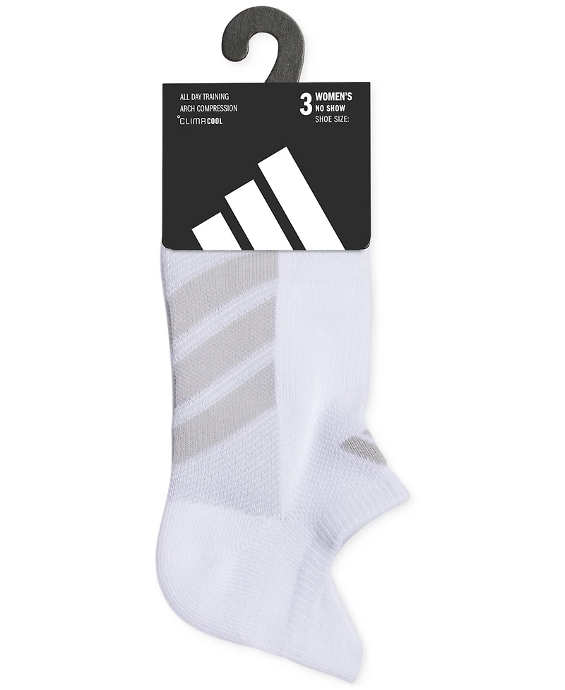 adidas Women's 3-Pk. All Day Training No Show Socks