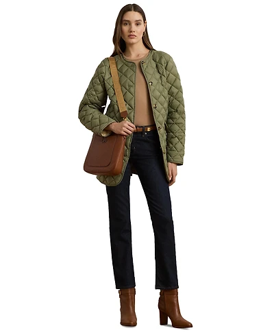 Lauren Ralph Women's Button-Front Collarless Coat