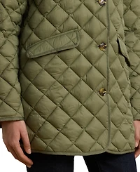 Lauren Ralph Women's Button-Front Collarless Coat