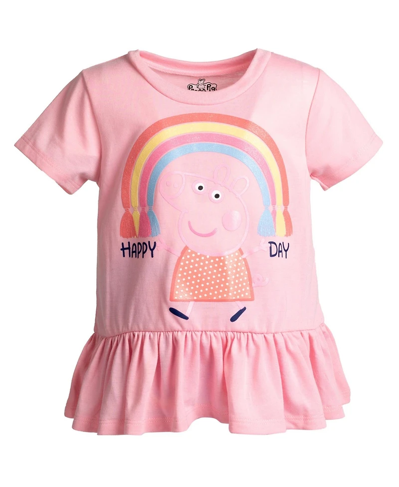 Peppa Pig Toddler Girls Peplum T-Shirt and Leggings Outfit Set