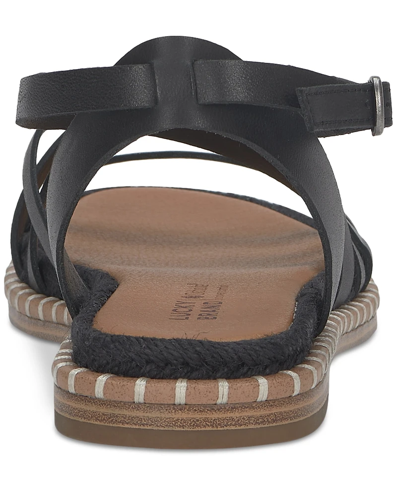 Lucky Brand Women's Kielly Strappy Whipstitch Flat Sandals