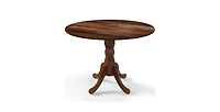 Solid Wood Round Kitchen Table – Rustic Dining with Sturdy Legs and Smooth Finish