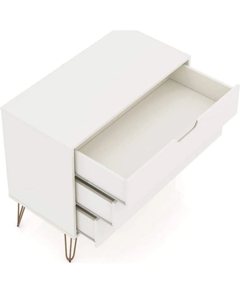 Slickblue Modern Scandinavian Style Bedroom 3-Drawer Dresser
