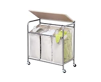 Slickblue 3-Section Wheeled Laundry Sorter Cart for Easy Sorting and Convenient Laundry Organization