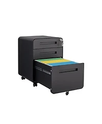 Boyel Living 3 Drawer Mobile File Cabinet Under Desk Office Versatile Storage Cabinet for Legal/Letter/A4 Files, 5 Wheel Design Anti-Tilting