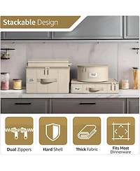 Sorbus 8 Piece Hard Shell Dinnerware Storage Cases - for Dinnerware, Mugs
