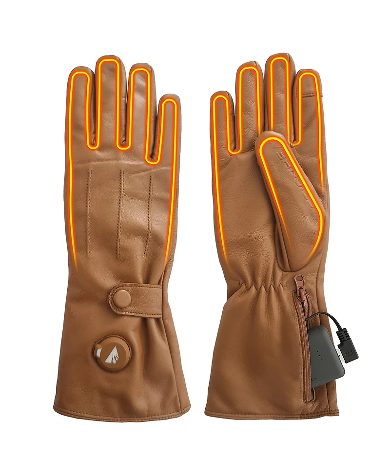 ActionHeat 5V Battery Heated Leather Dress Glove - Women's Tan Xs