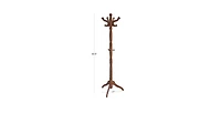 Solid Wood Coat Rack Stand – Traditional Hall Tree with Multiple Hooks for Entryway or Bedroom