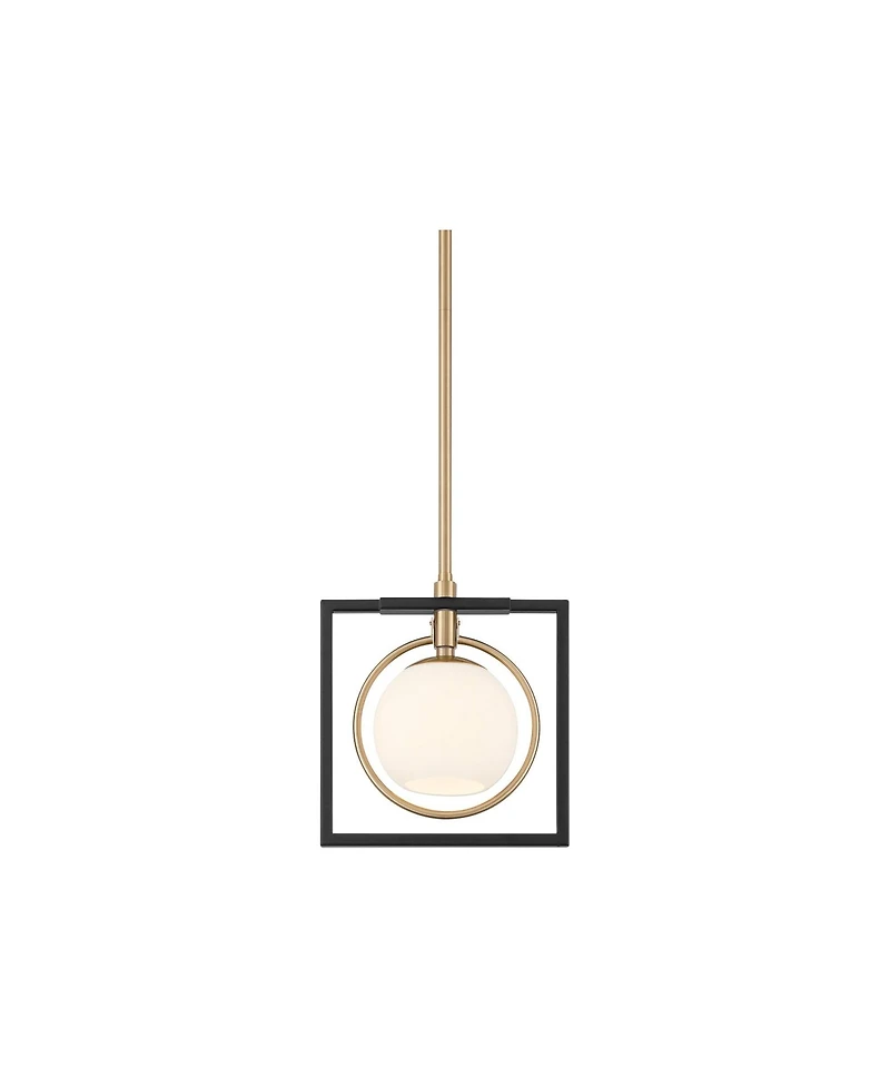 Possini Euro Design Carlyn 10 1/2" Mid Century Modern Pendant Ceiling Light Fixture Dining Room Over Table Kitchen Island Black Gold Mini