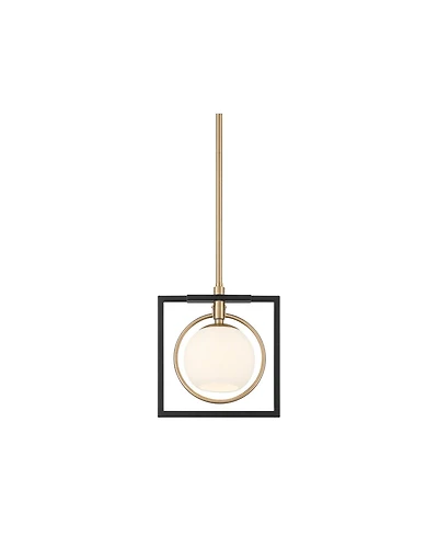 Possini Euro Design Carlyn 10 1/2" Mid Century Modern Pendant Ceiling Light Fixture Dining Room Over Table Kitchen Island Black Gold Mini